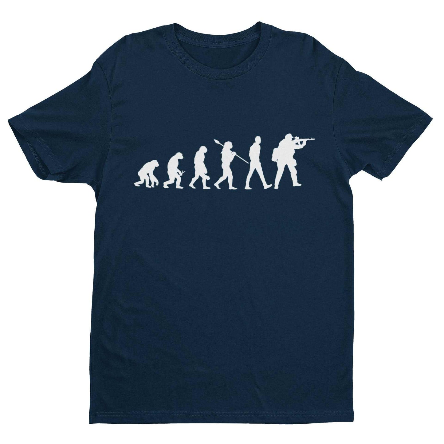 EVOLUTION OF AIRSOFT Funny Darwin Ape To Man Pew Pew Beebs Take Your HGalaxy Tees