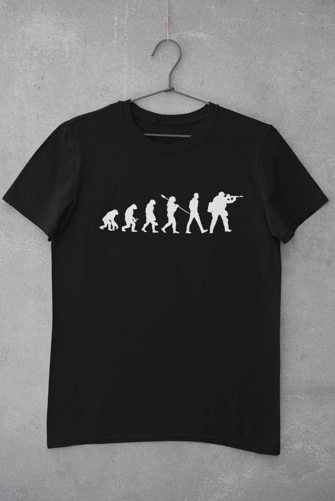 EVOLUTION OF AIRSOFT Funny Darwin Ape To Man Pew Pew Beebs Take Your HGalaxy Tees