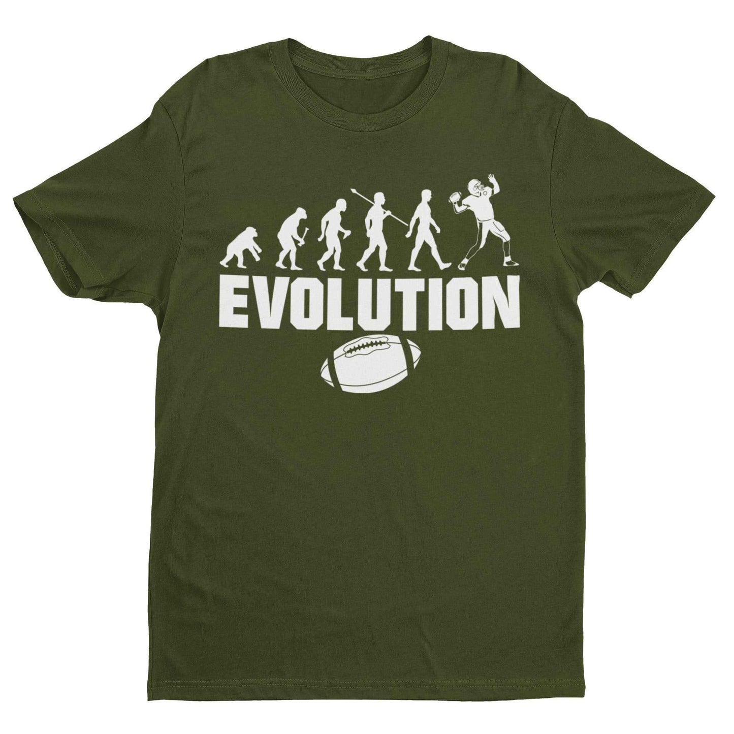 EVOLUTION OF AMERICAN FOOTBALL Funny T Shirt Gridiron Fan Touchdown GiGalaxy Tees