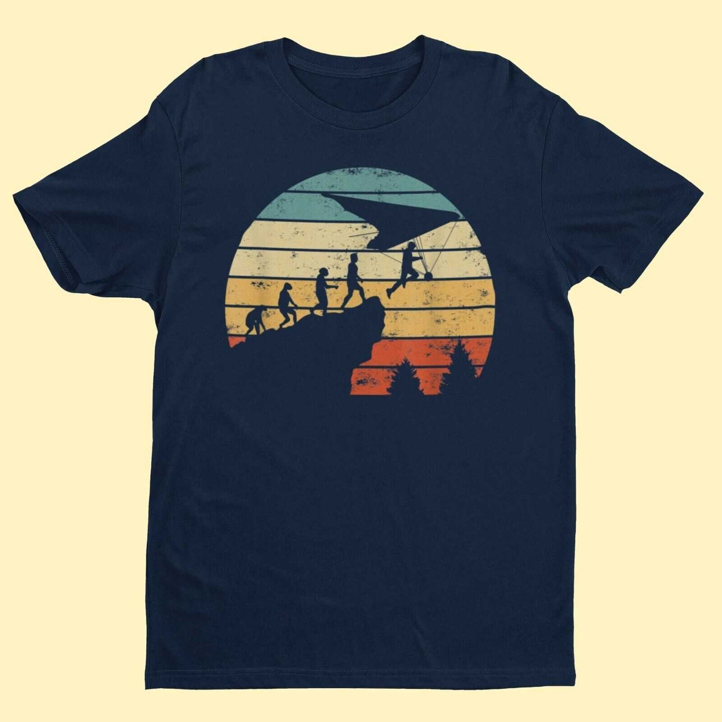 EVOLUTION OF HANG GLIDING Funny T Shirt Ape To Man Darwin Glider Gift Galaxy Tees