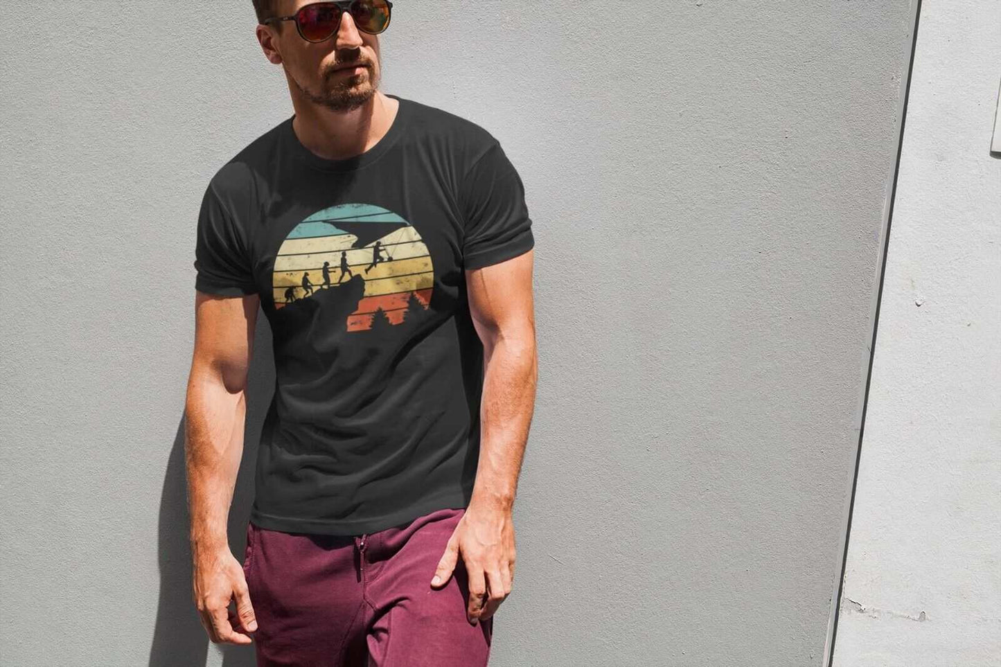 EVOLUTION OF HANG GLIDING Funny T Shirt Ape To Man Darwin Glider Gift Galaxy Tees