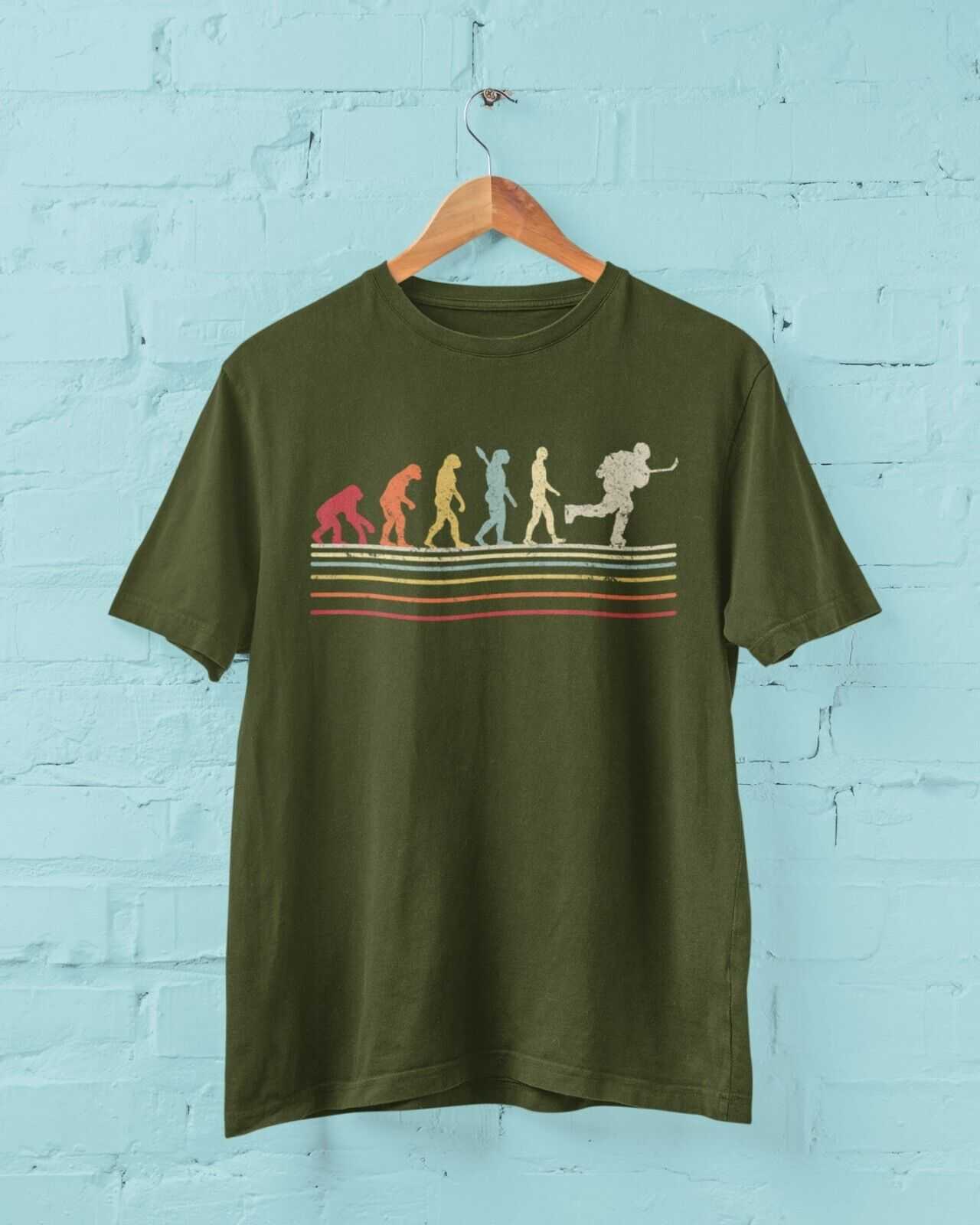 EVOLUTION OF ICE HOCKEY T Shirt Ape To Man Darwin Design Puck Rink FunGalaxy Tees