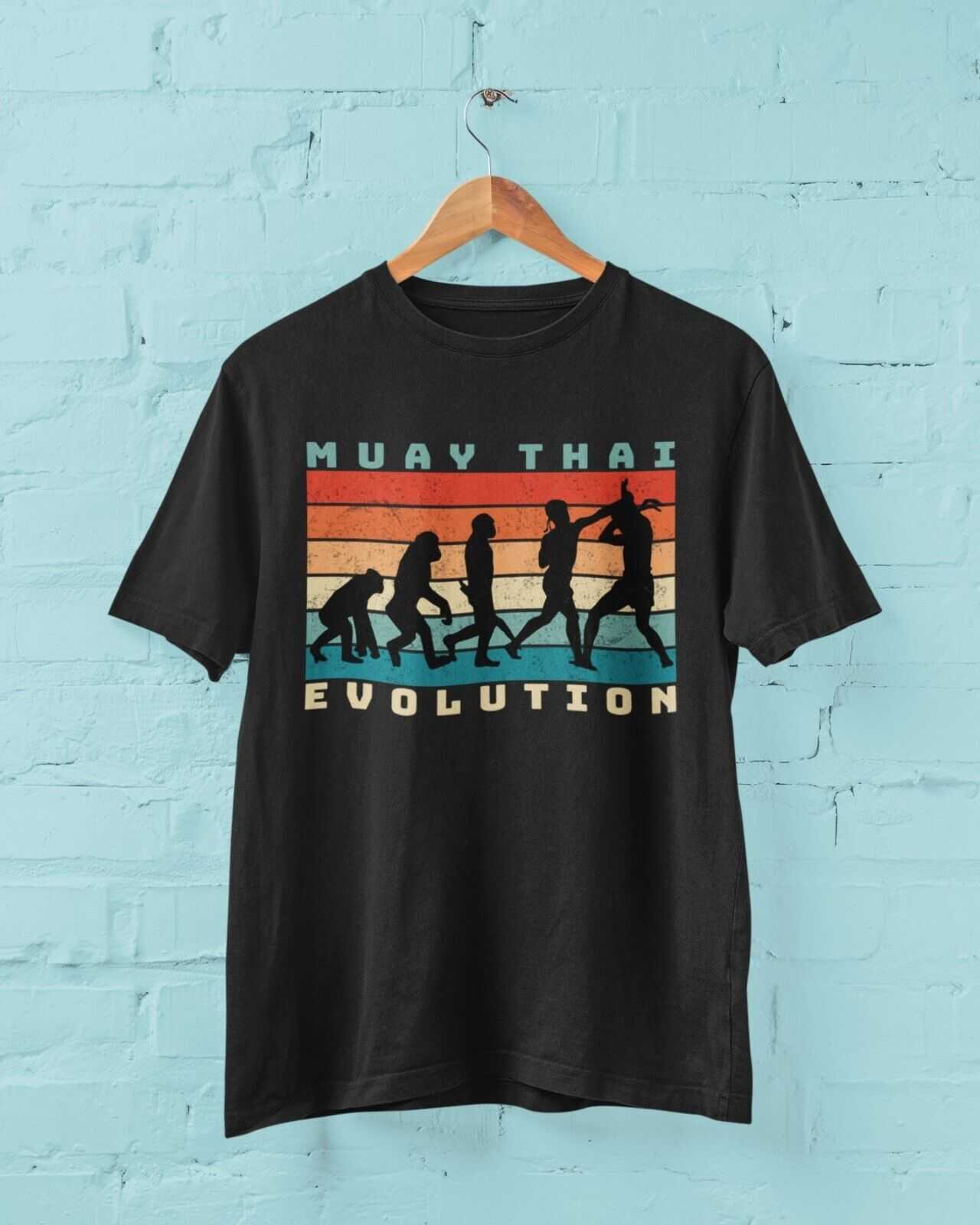 EVOLUTION OF MUAY THAI Funny T SHirt Ape To Thai Boxing Combat Sport Galaxy Tees