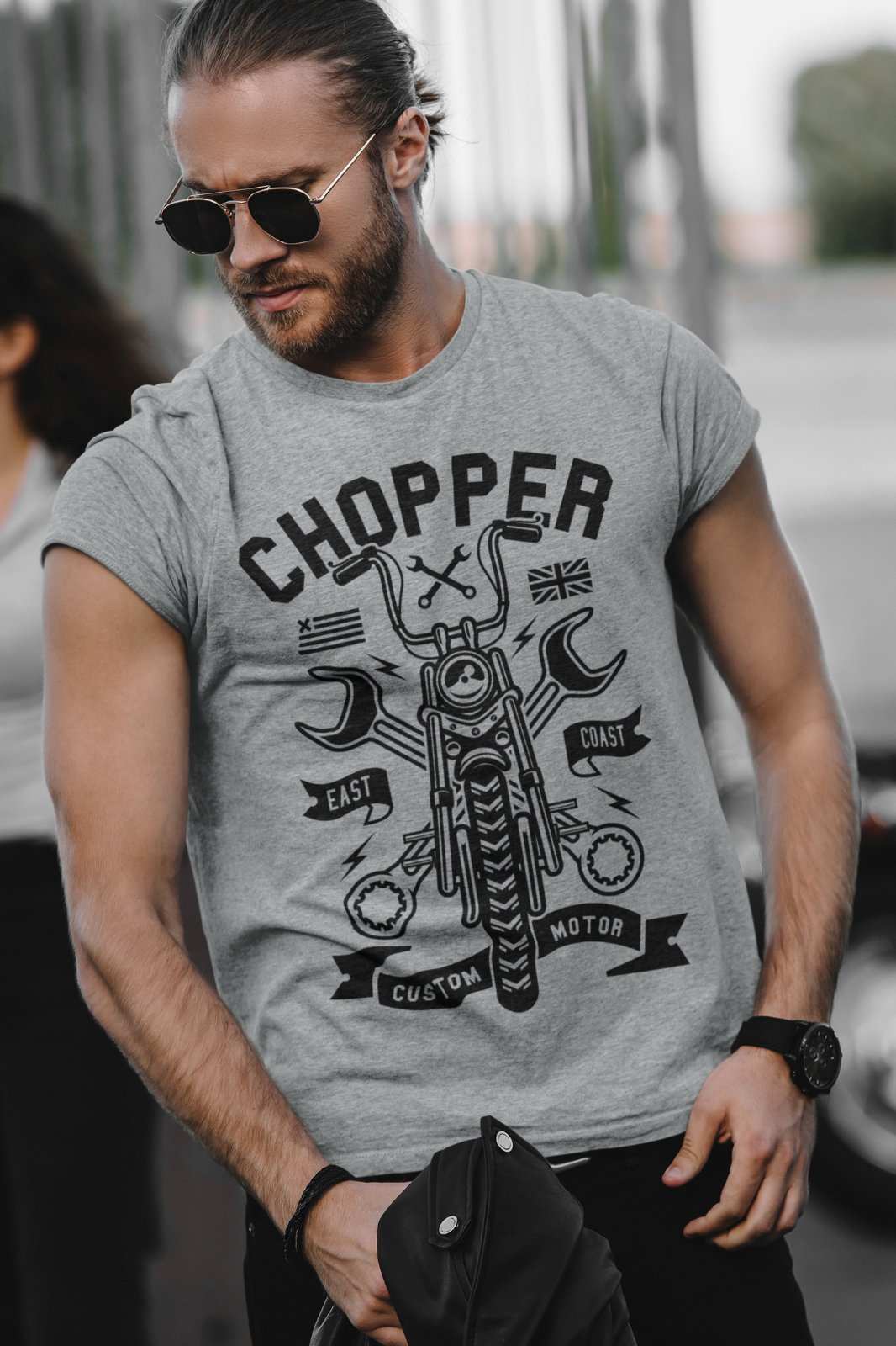 East Coast Custom Choppers Biker T Shirt Motorcycle Skull Classic MotoGalaxy Tees