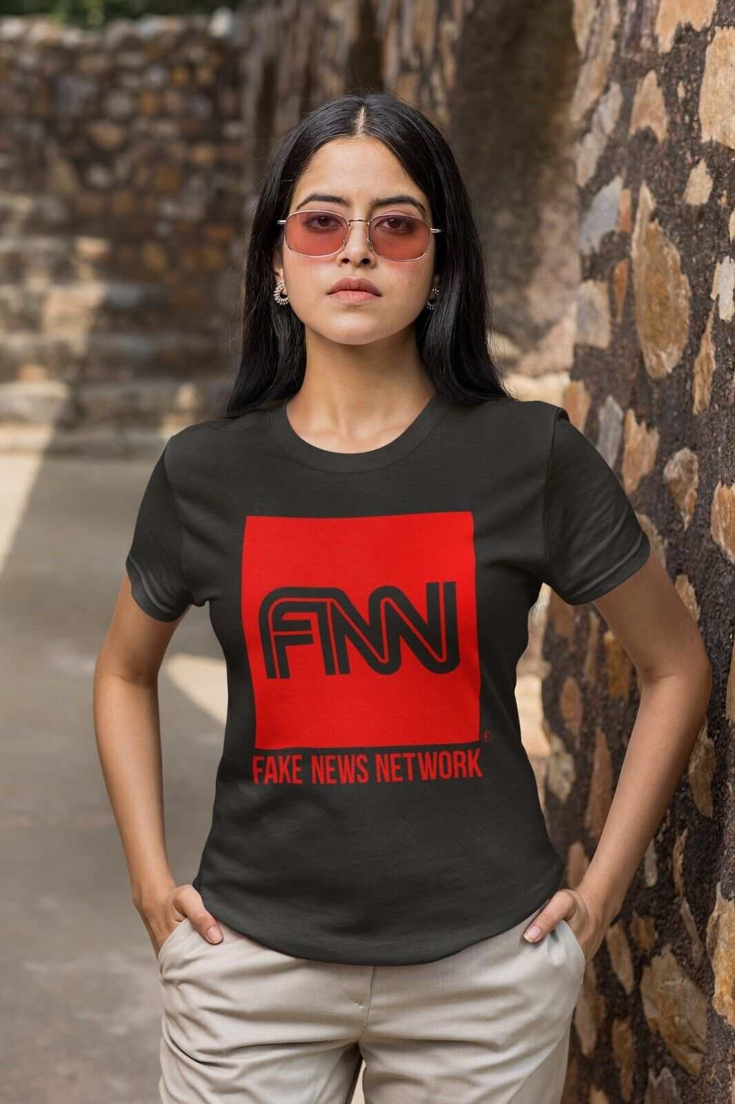 FAKE NEWS NETWORK Funny Parody T Shirt Trump Donald Network TV ConservGalaxy Tees