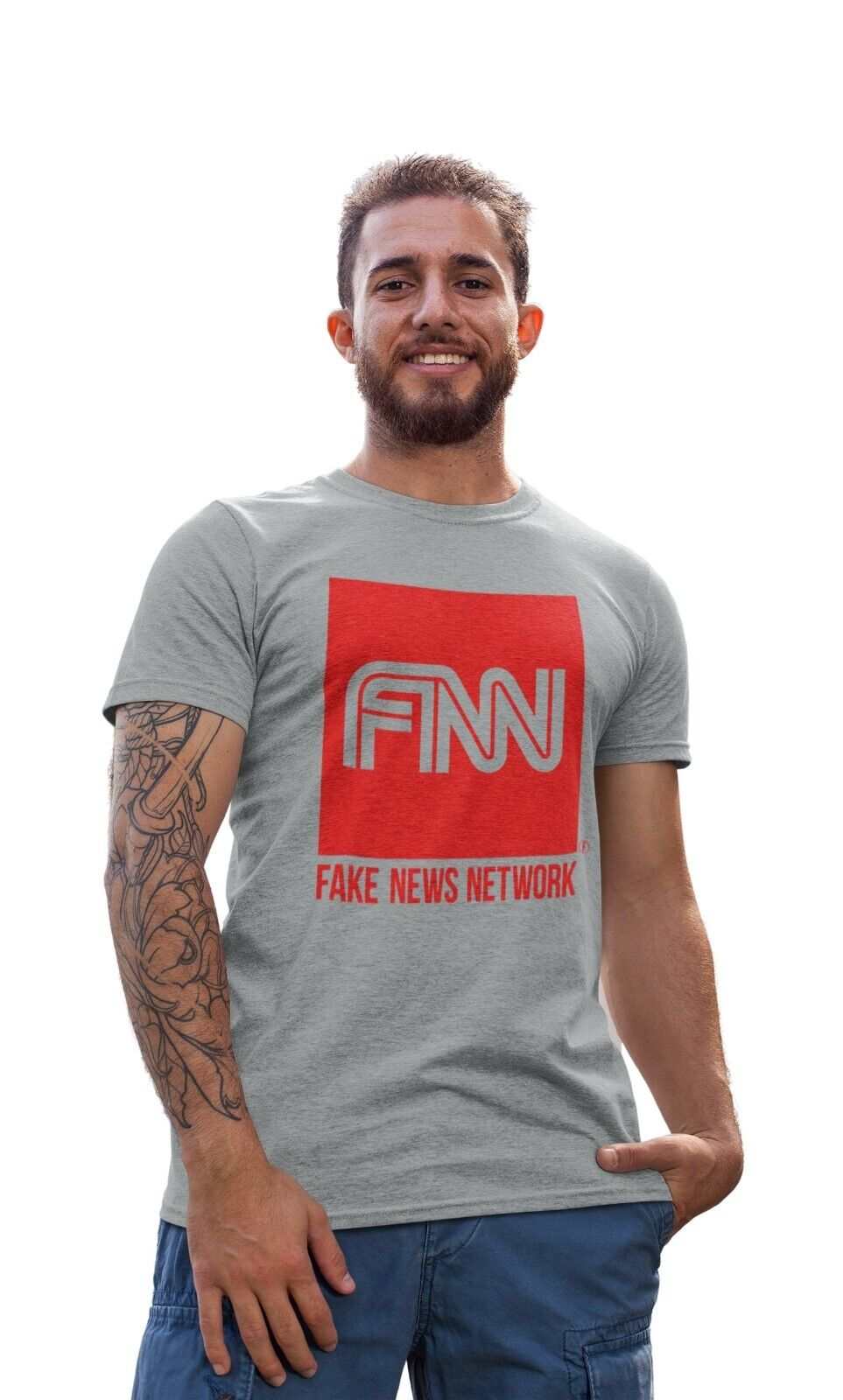 FAKE NEWS NETWORK Funny Parody T Shirt Trump Donald Network TV ConservGalaxy Tees