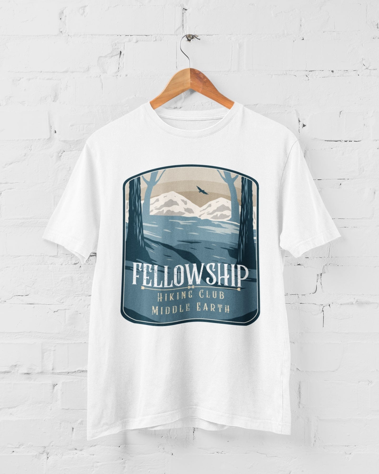 Fellowship Hiking Club T Shirt for book film tv fan rings of the lord Galaxy Tees