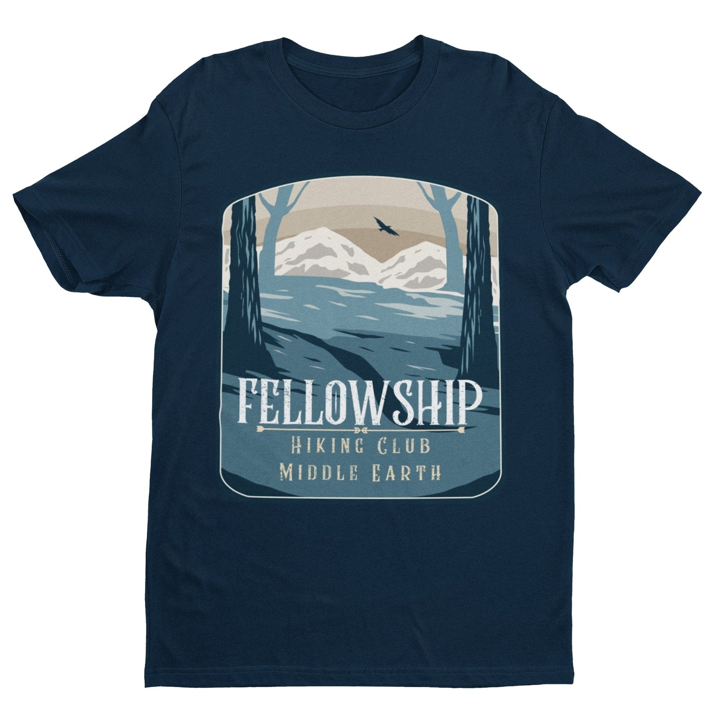 Fellowship Hiking Club T Shirt for book film tv fan rings of the lord Galaxy Tees
