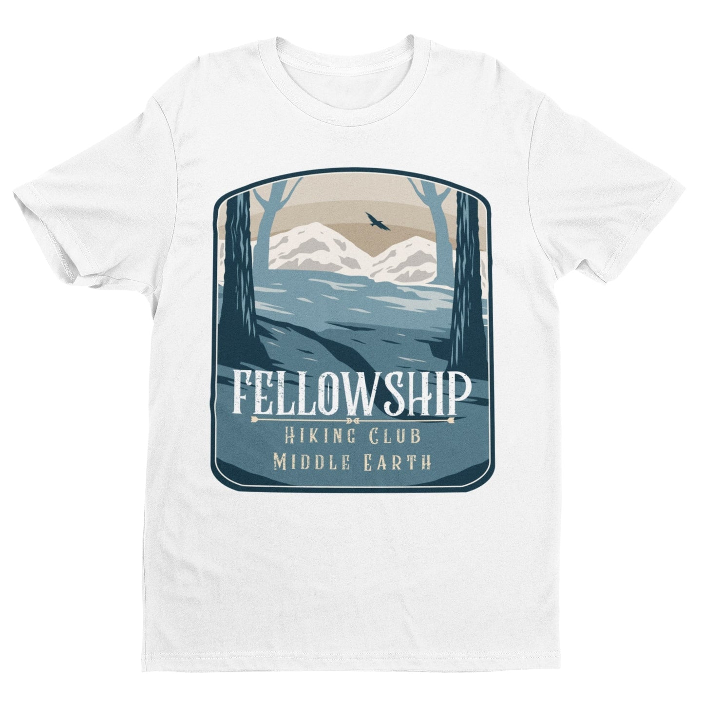 Fellowship Hiking Club T Shirt for book film tv fan rings of the lord Galaxy Tees