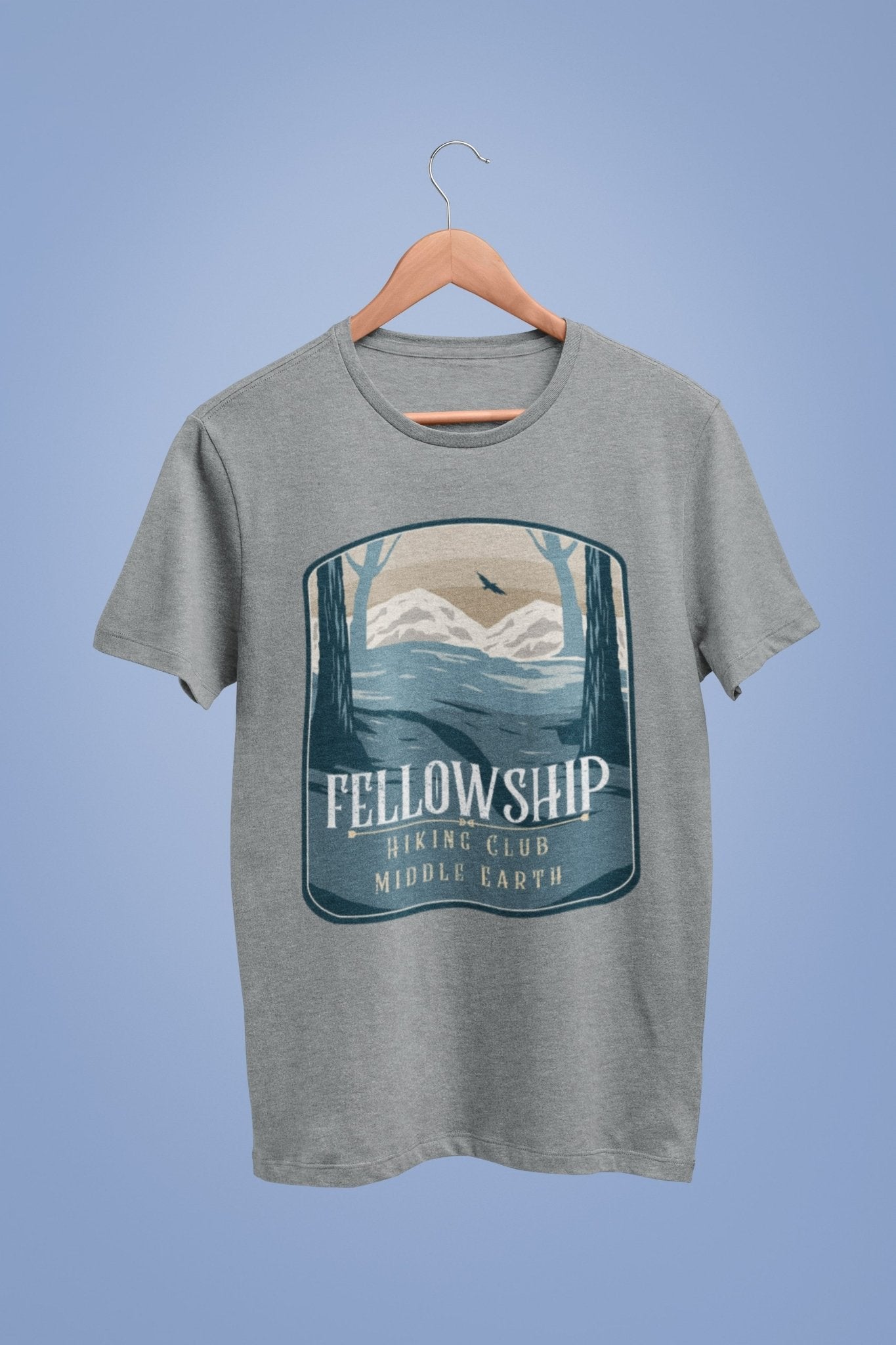 Fellowship Hiking Club T Shirt for book film tv fan rings of the lord Galaxy Tees