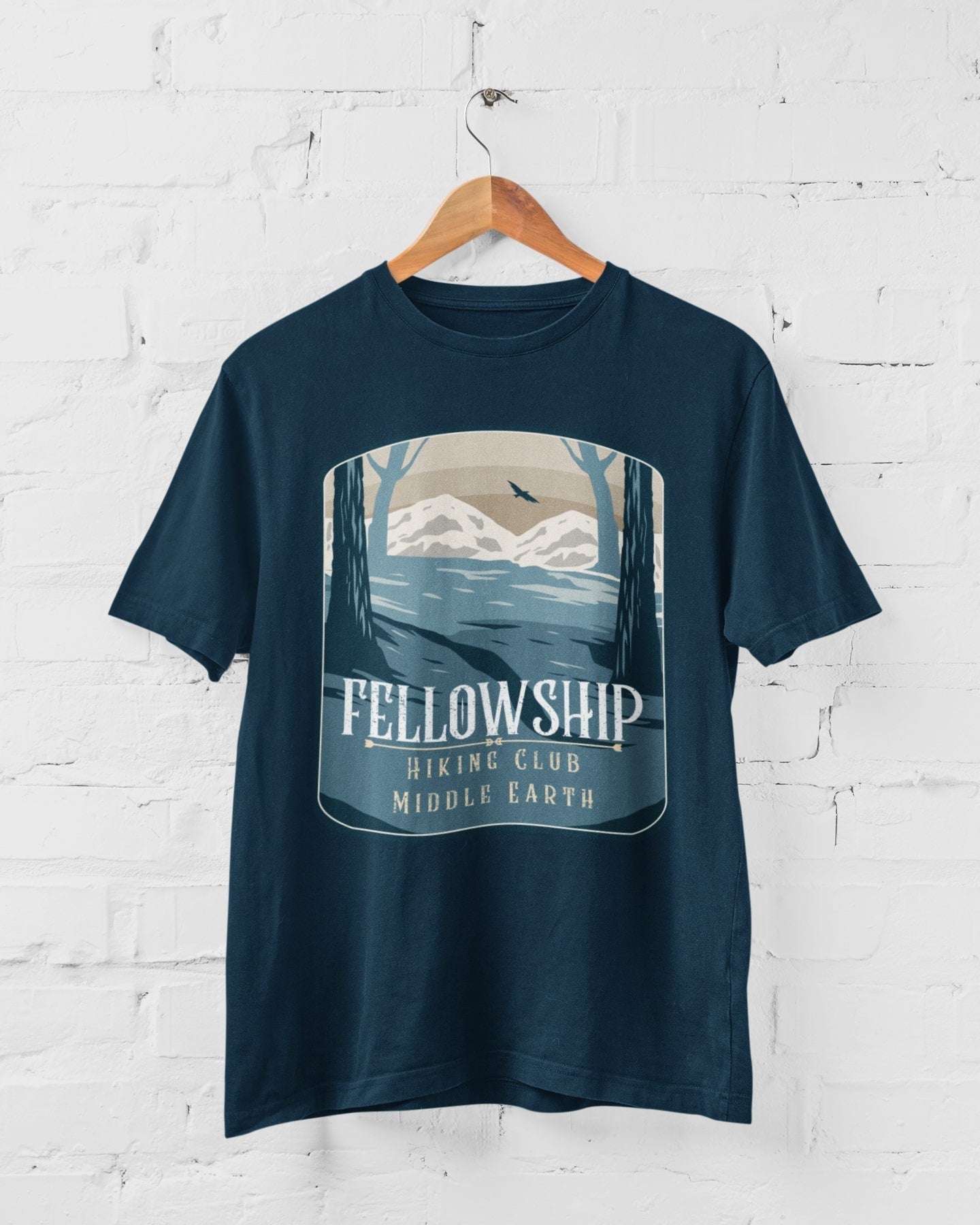 Fellowship Hiking Club T Shirt for book film tv fan rings of the lord Galaxy Tees