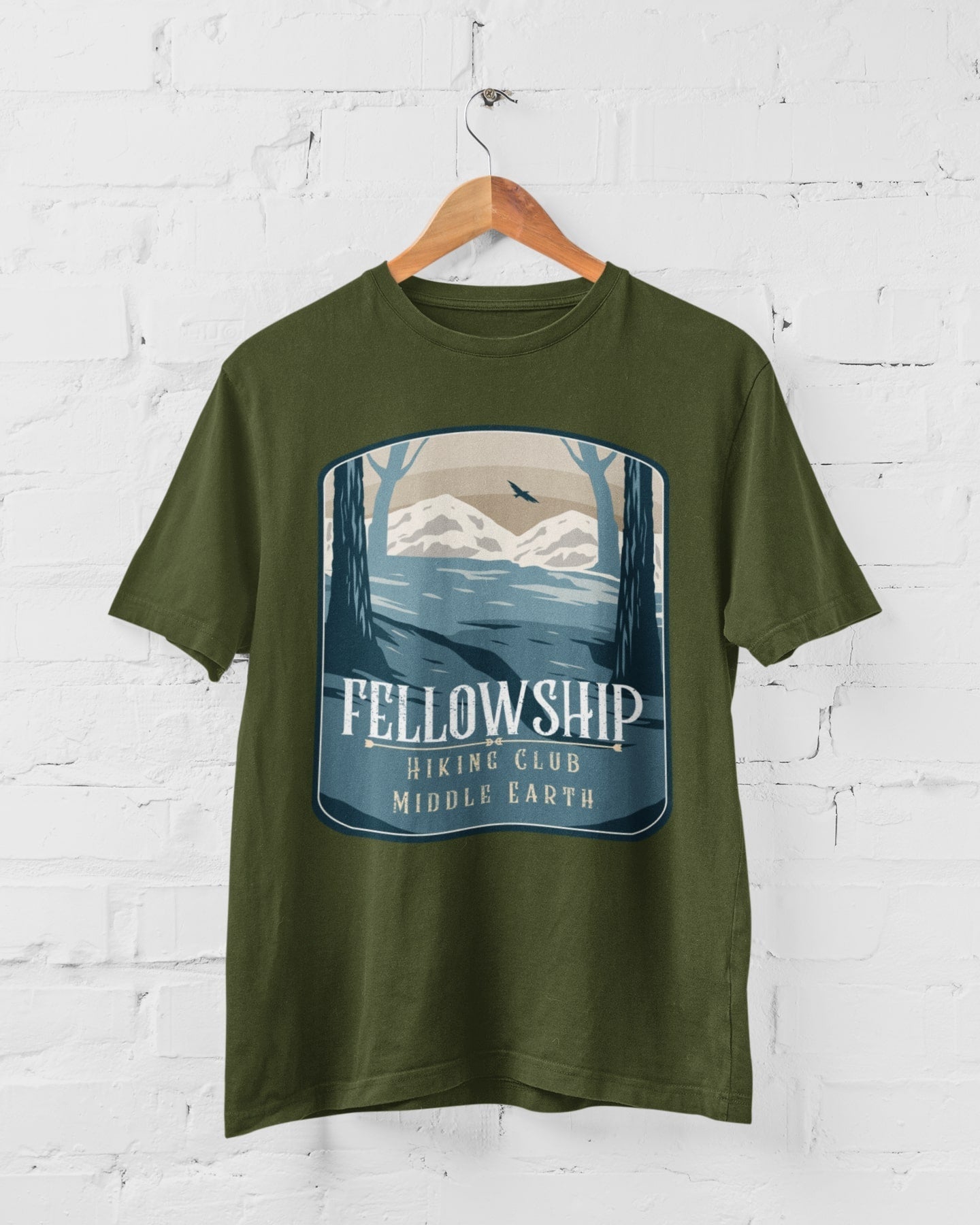 Fellowship Hiking Club T Shirt for book film tv fan rings of the lord Galaxy Tees