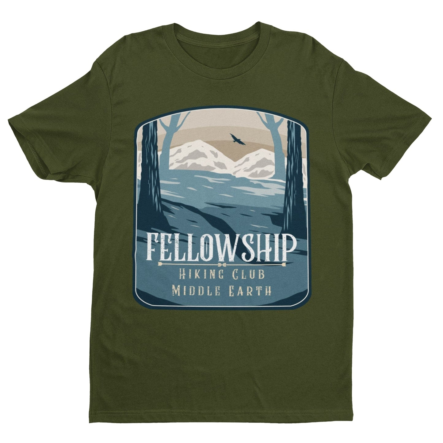 Fellowship Hiking Club T Shirt for book film tv fan rings of the lord Galaxy Tees
