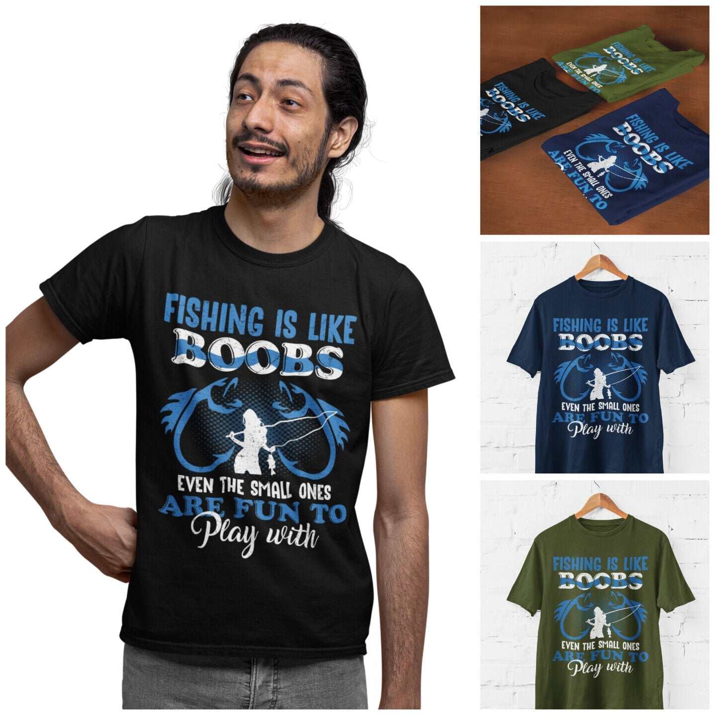Fishing Is Like BOOBS Even The Small Ones Are Fun To Play With Funny TGalaxy Tees