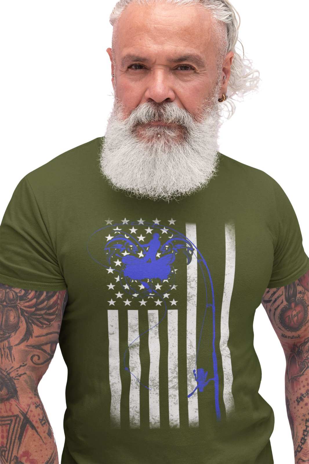 Fishing T Shirt American Flag USA Rod and Reel Design Gift For FishermGalaxy Tees