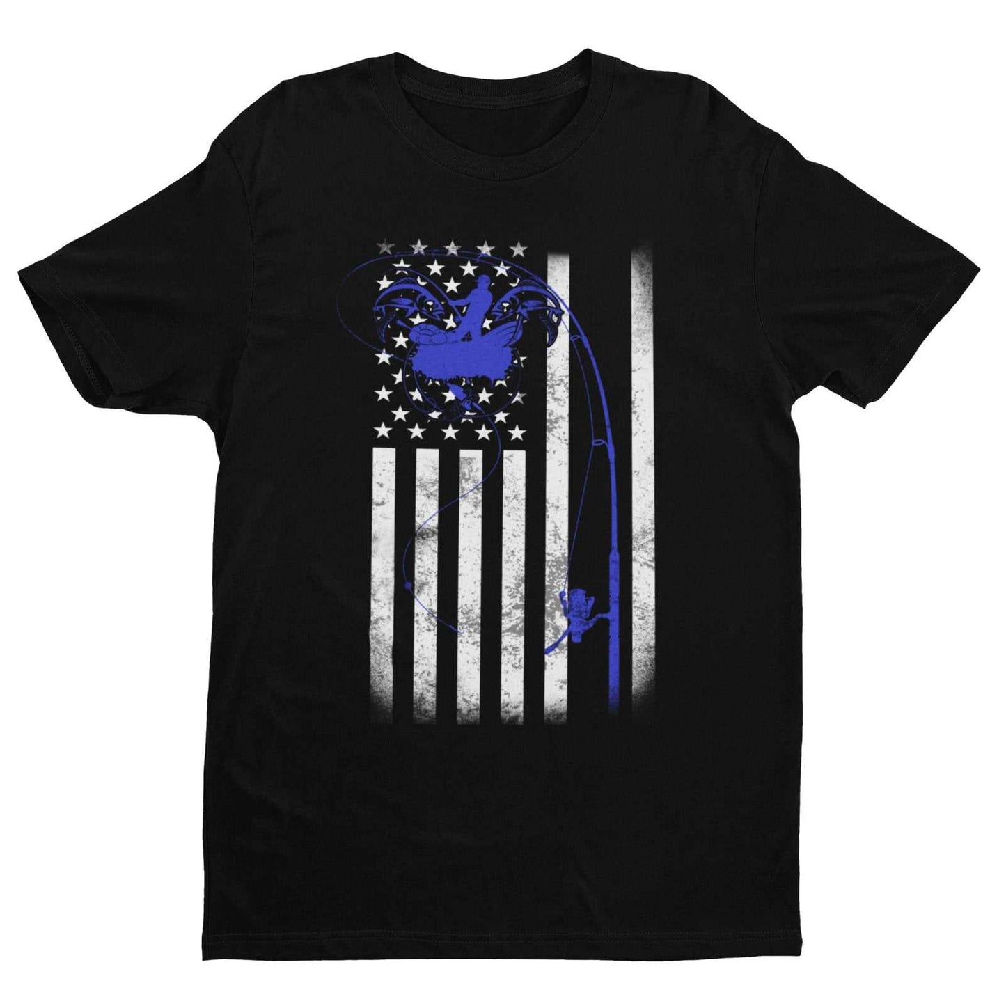 Fishing T Shirt American Flag USA Rod and Reel Design Gift For FishermGalaxy Tees