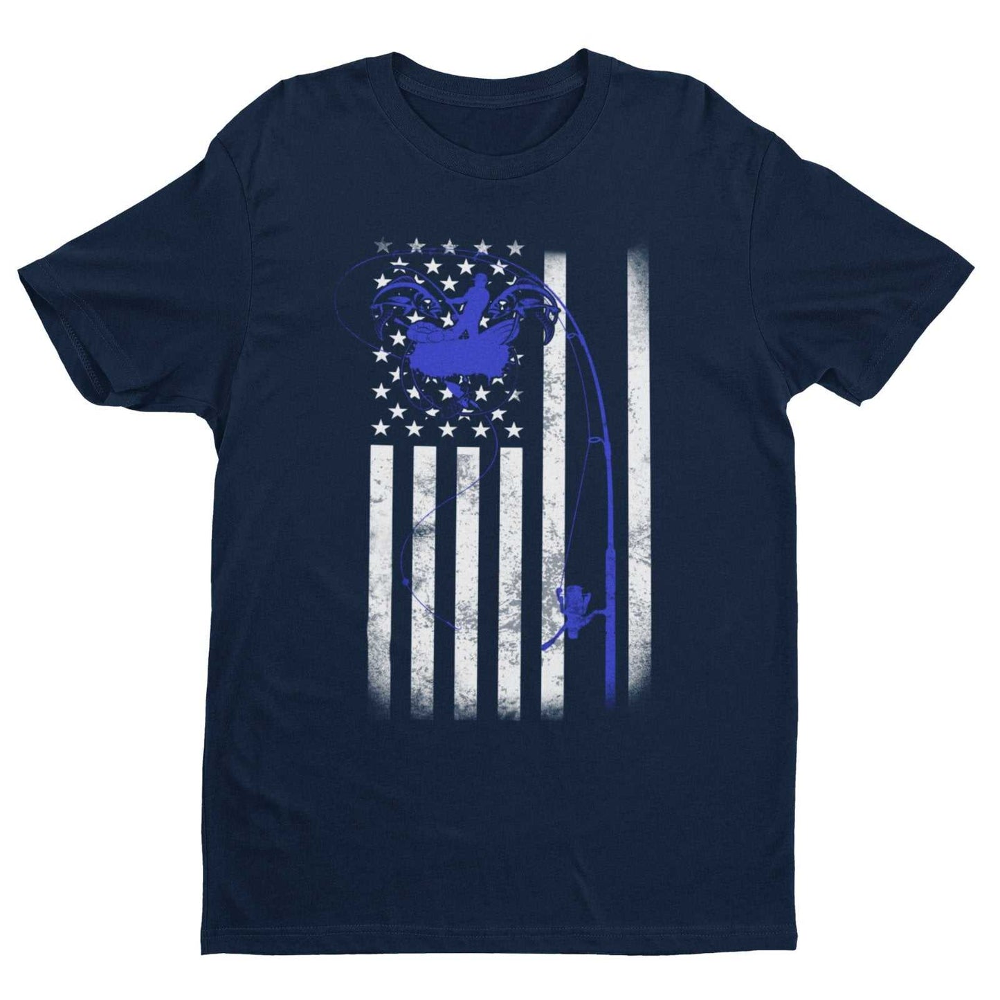 Fishing T Shirt American Flag USA Rod and Reel Design Gift For FishermGalaxy Tees