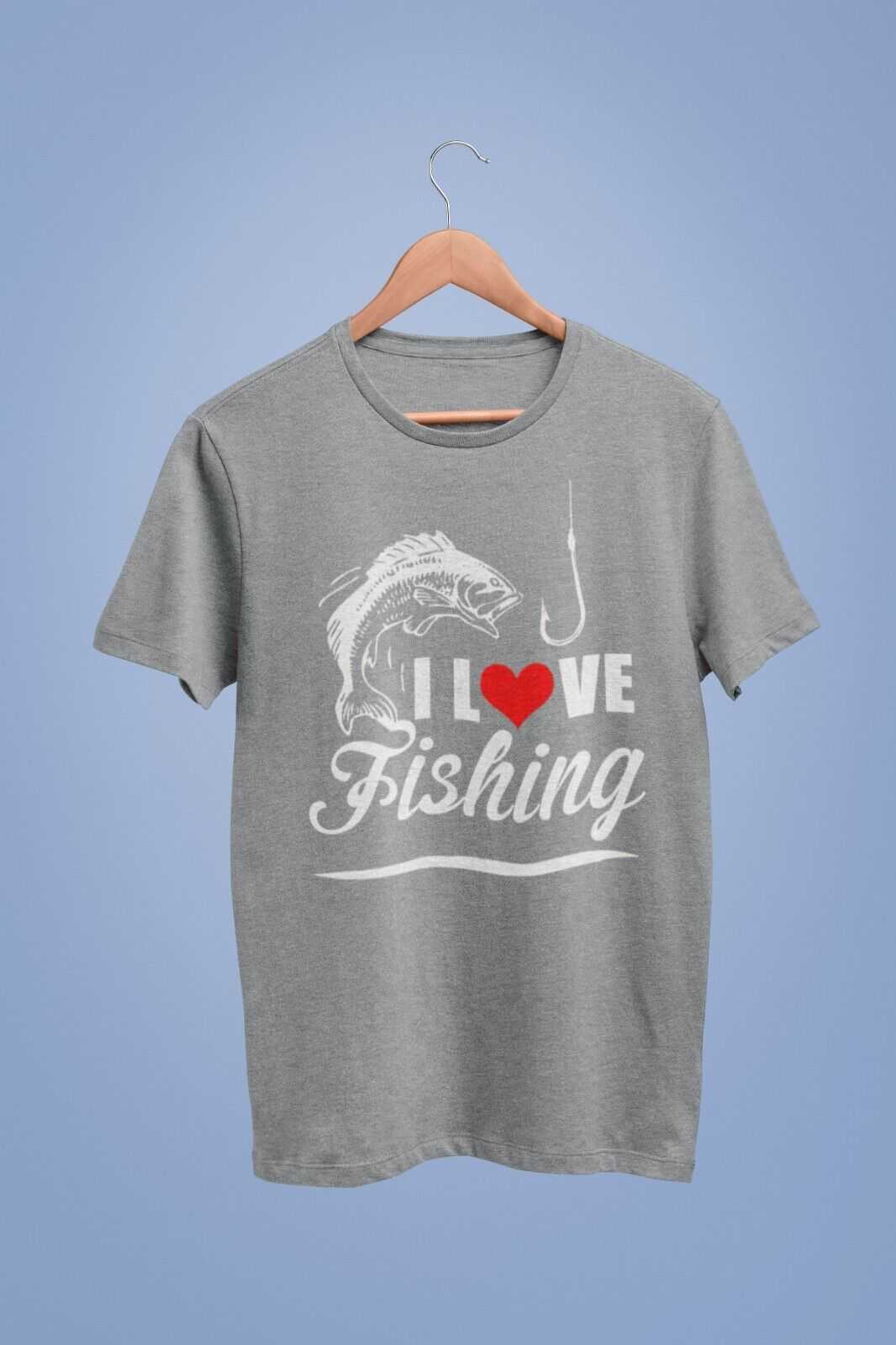 Fishing T Shirt I Love Fishing Angling Gift Idea For Fisherman Heart HGalaxy Tees
