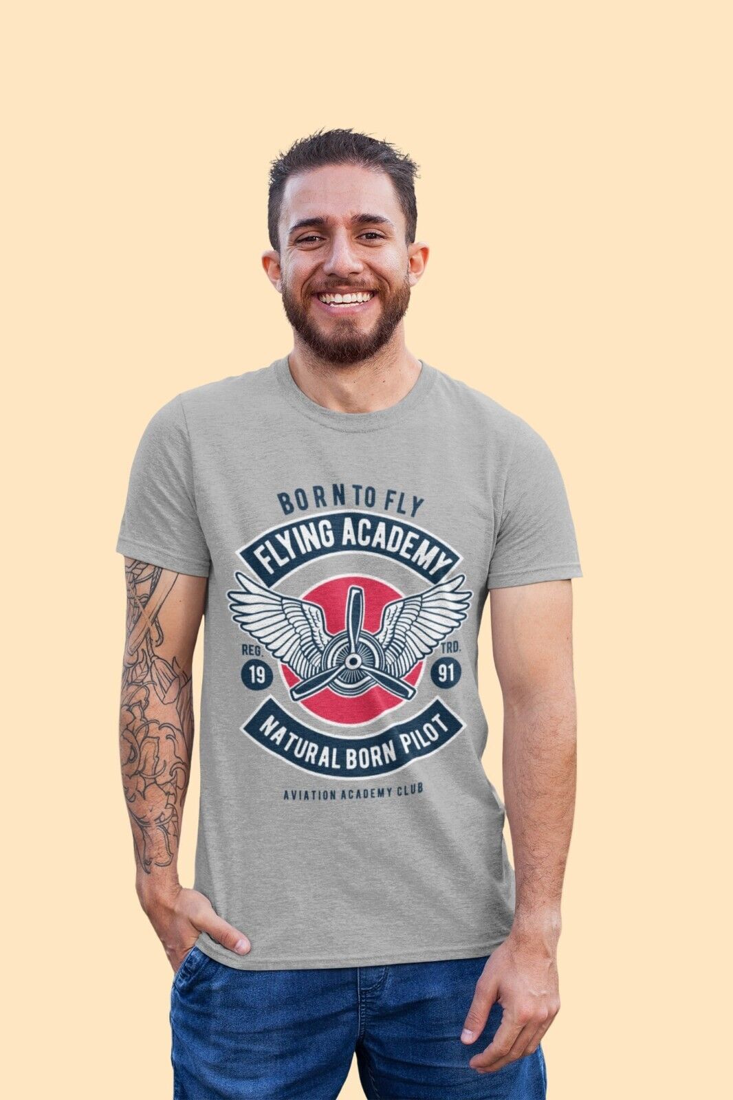 Flying Academy Born To Fly Natural Born Pilot T Shirt Aviation Plane EGalaxy Tees