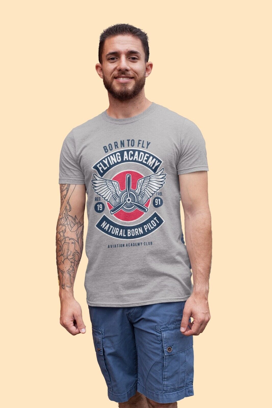 Flying Academy Born To Fly Natural Born Pilot T Shirt Aviation Plane EGalaxy Tees