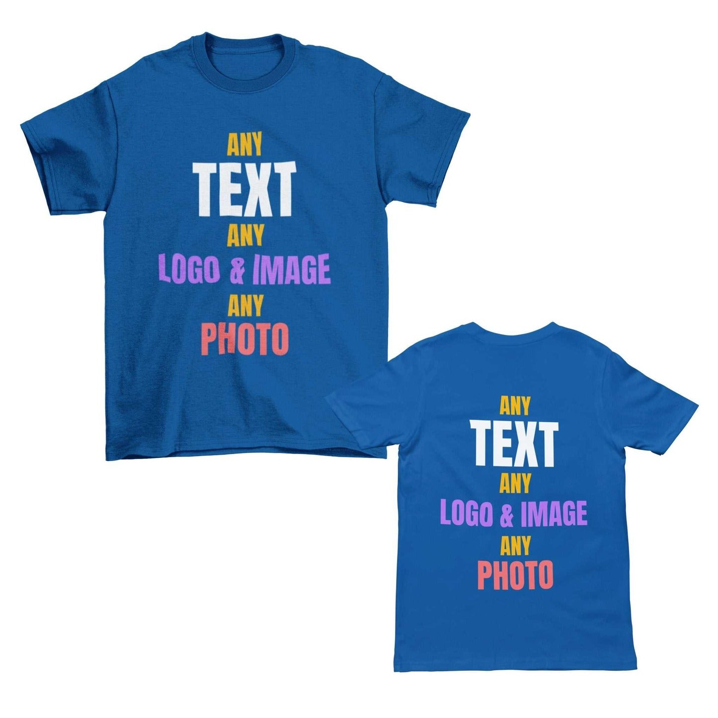 Front & Back KIDS PERSONALISED CUSTOM PRINTED Any Text / Image / DesigGalaxy Tees