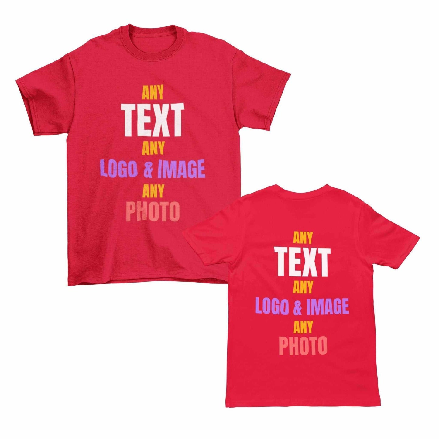 Front & Back KIDS PERSONALISED CUSTOM PRINTED Any Text / Image / DesigGalaxy Tees