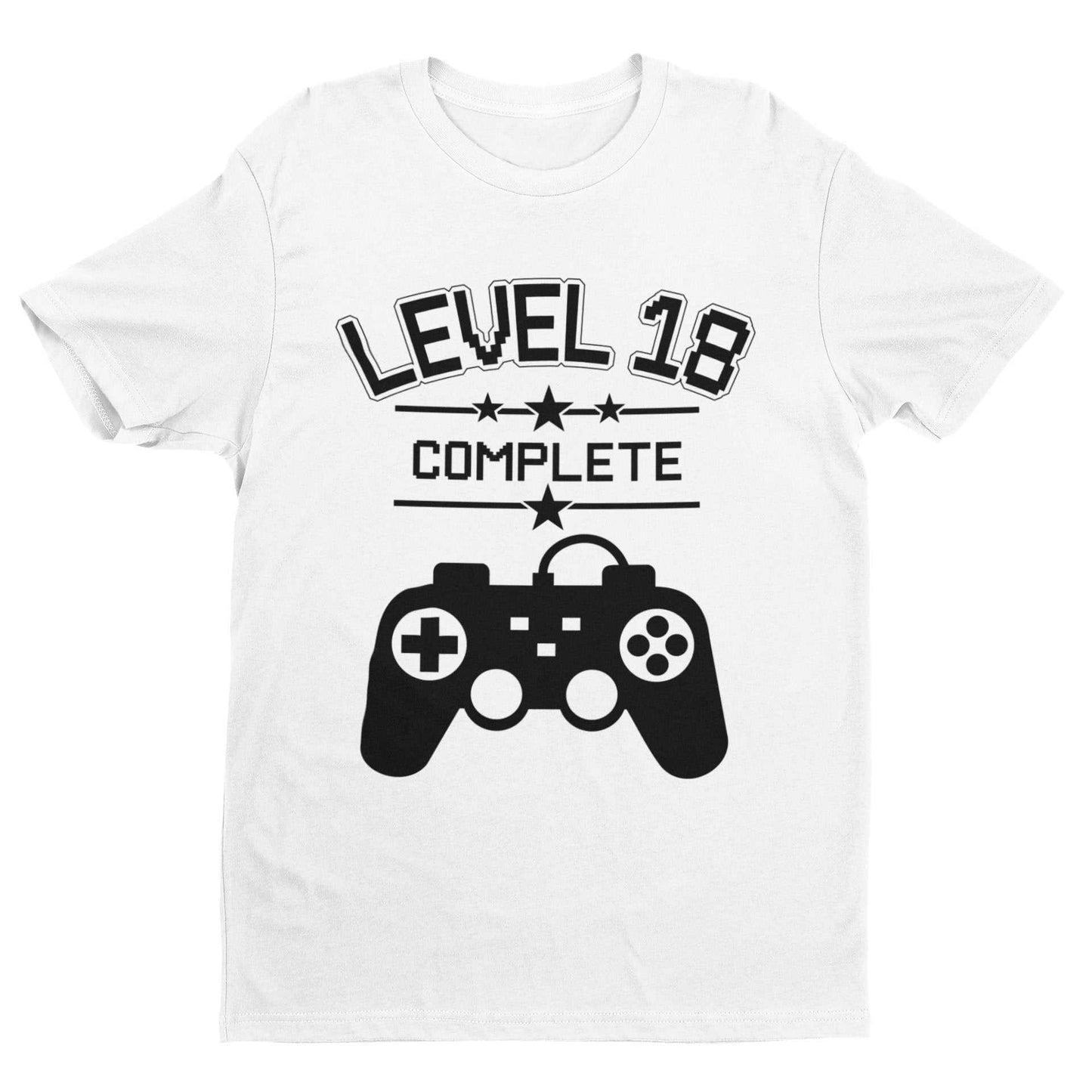 Funny 18th Birthday T Shirt Level 18 Complete Gamer Themed Gift Idea GGalaxy Tees