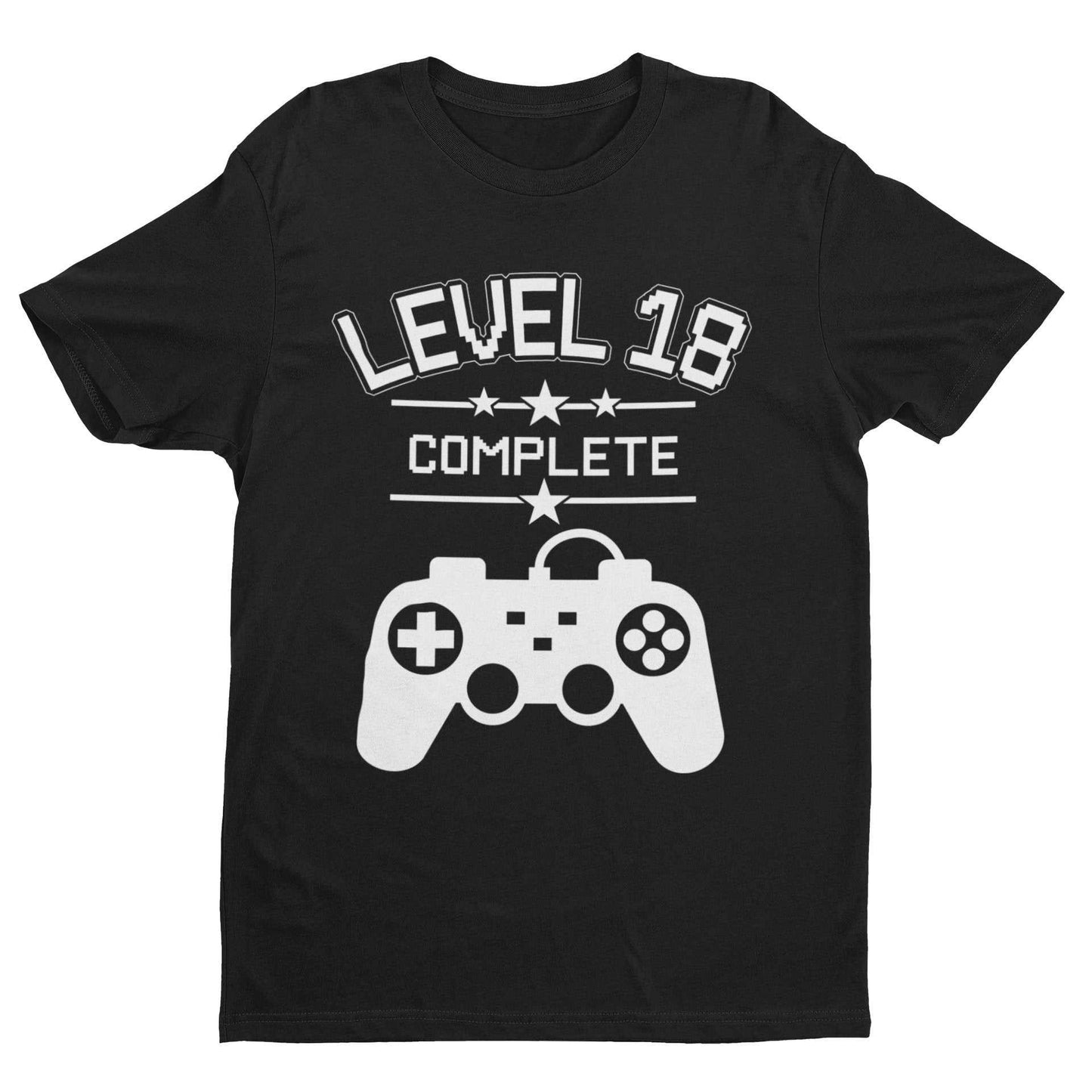 Funny 18th Birthday T Shirt Level 18 Complete Gamer Themed Gift Idea GGalaxy Tees