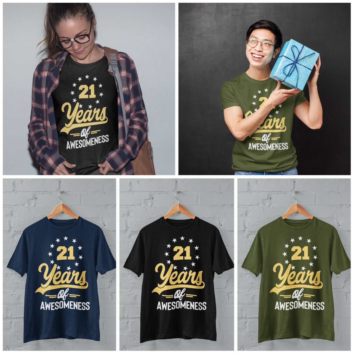 Funny 21st Birthday T Shirt 21 Years Of Awesomeness Great Gift Idea UnGalaxy Tees
