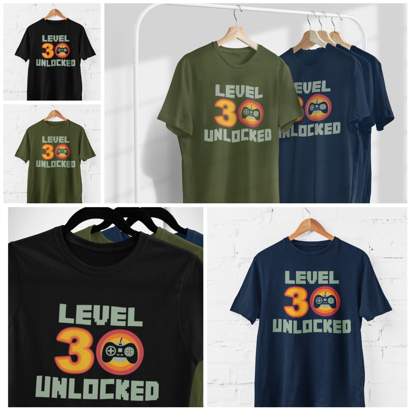 Funny 30th Birthday T Shirt Level 30 Unlocked Gamer Themed Gift Idea GGalaxy Tees