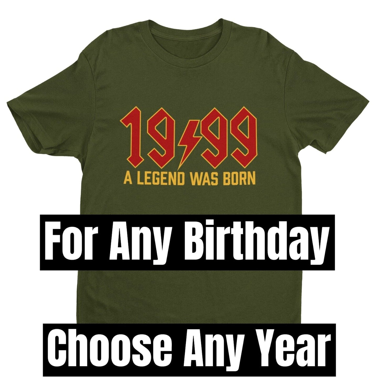 Funny ANY YEAR A Legend Was Born Rock Font T Shirt Personalised For AnGalaxy Tees