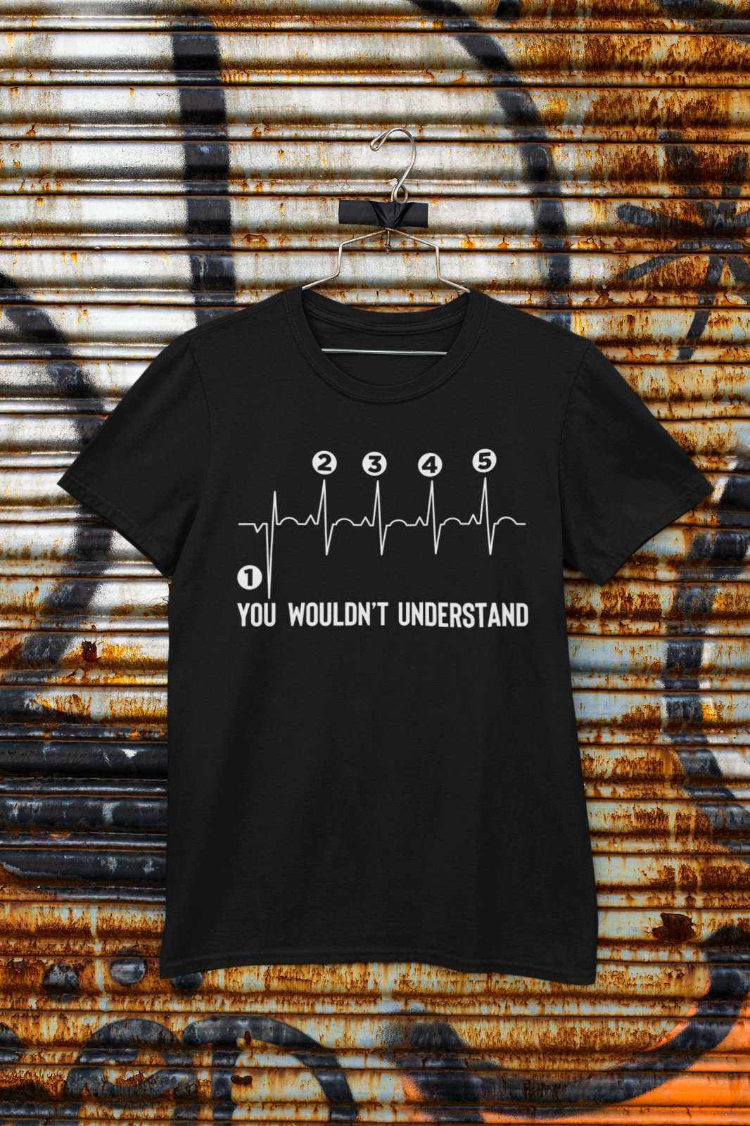 Funny Biker T Shirt Gearshift Heartbeat One Down 4 Up Motorcycle MotorGalaxy Tees