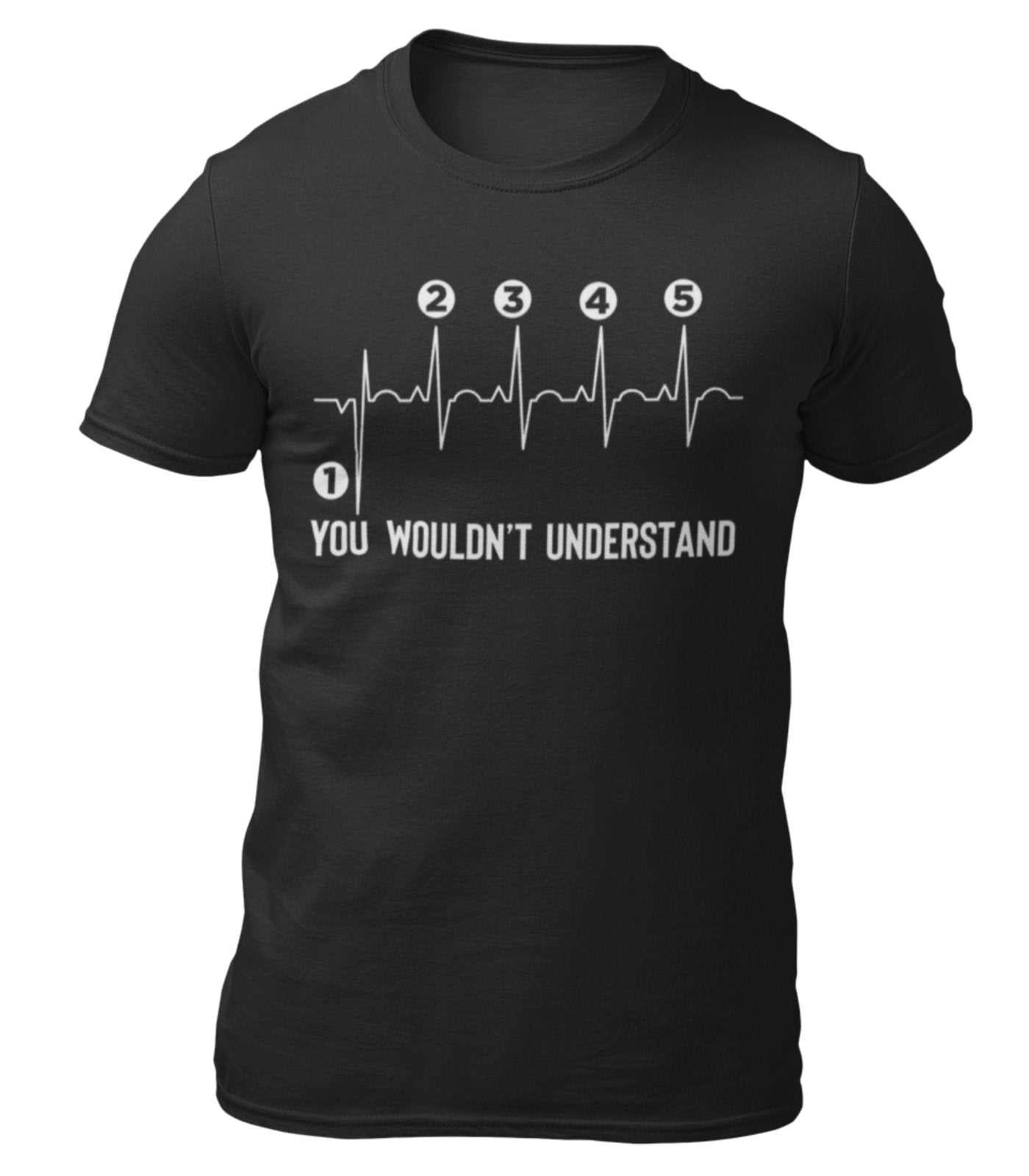 Funny Biker T Shirt Gearshift Heartbeat One Down 4 Up Motorcycle MotorGalaxy Tees