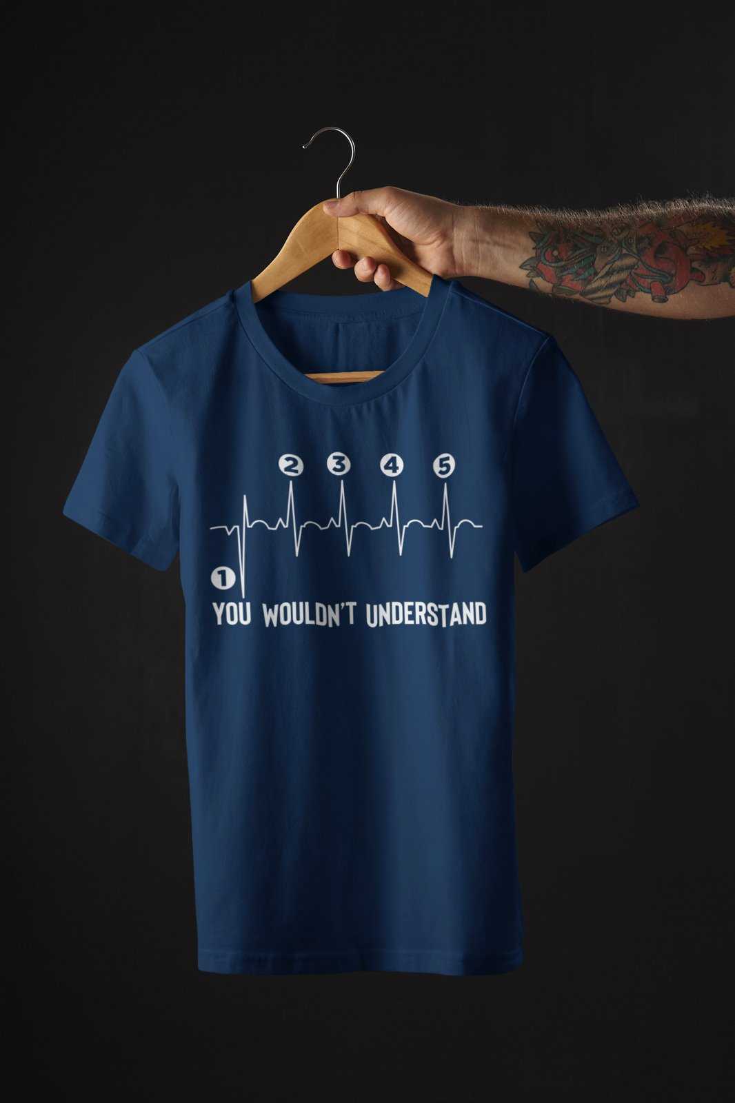 Funny Biker T Shirt Gearshift Heartbeat One Down 4 Up Motorcycle MotorGalaxy Tees