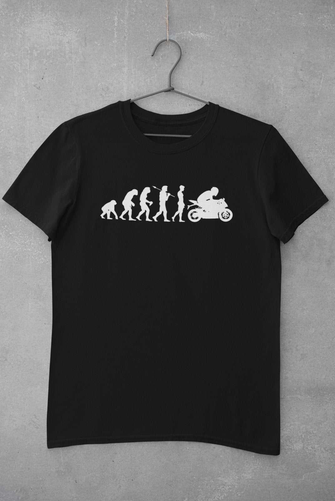Funny Biker T Shirt The Evolution of The Motorcycle Darwin Ape To MotoGalaxy Tees