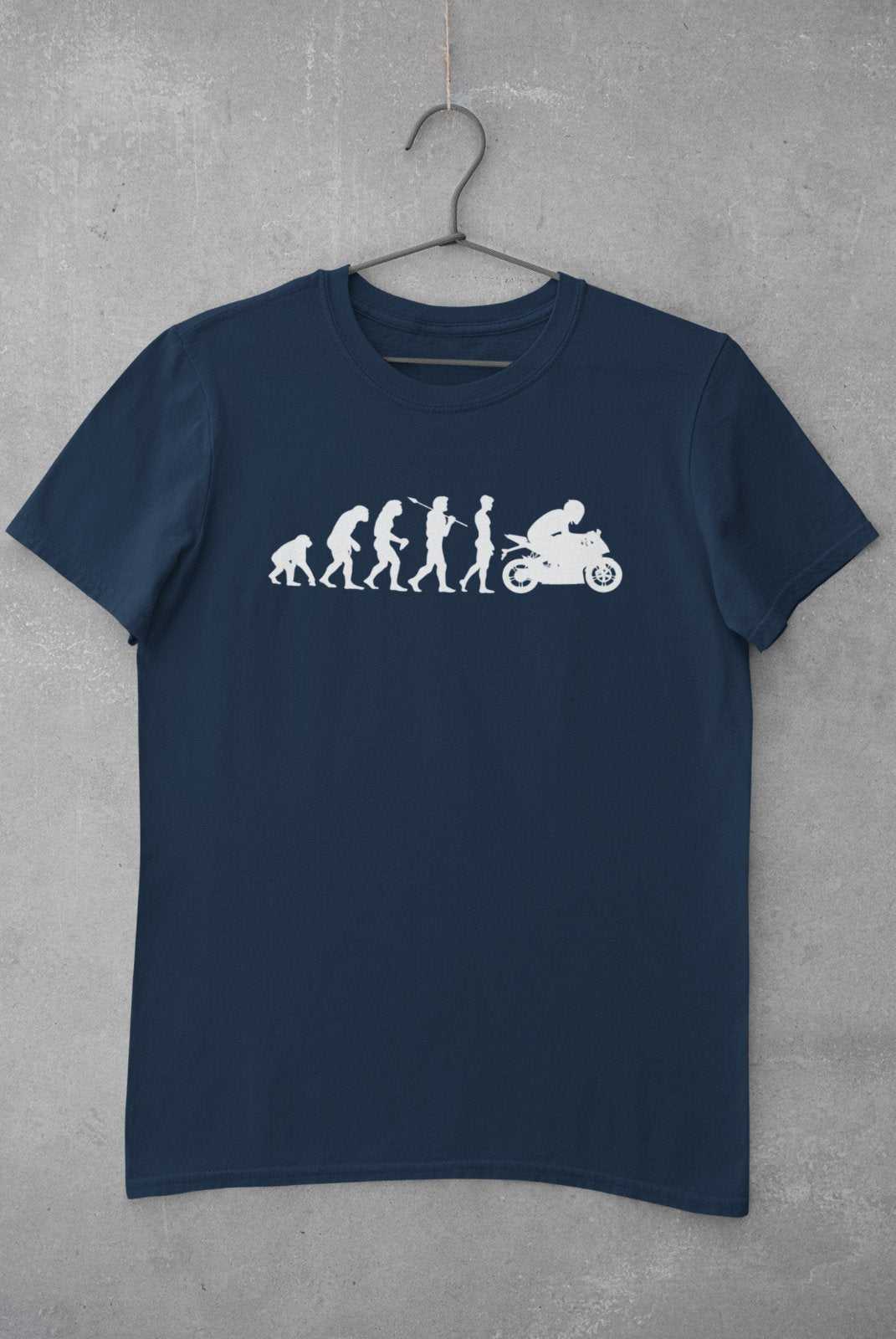 Funny Biker T Shirt The Evolution of The Motorcycle Darwin Ape To MotoGalaxy Tees