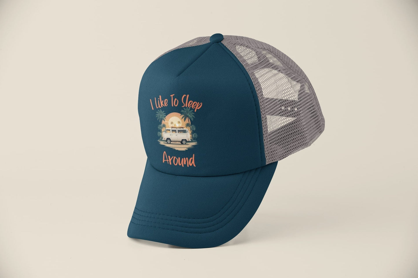 Funny Campervan Trucker Cap I Like To Sleep Around Camper Van Camping Galaxy Tees