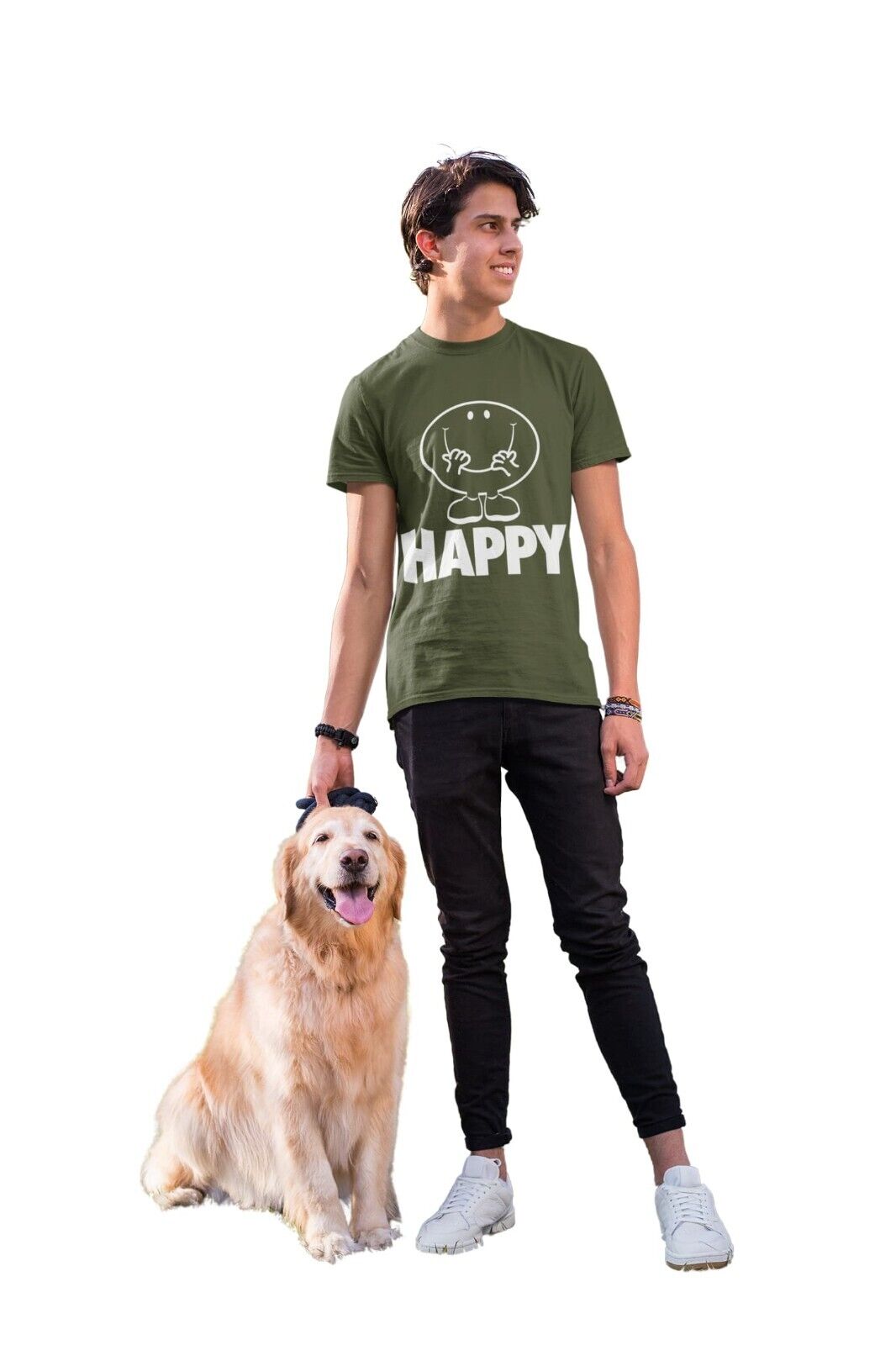Funny Cartoon HAPPY T Shirt Feel good mental health enjoy joy acceptanGalaxy Tees