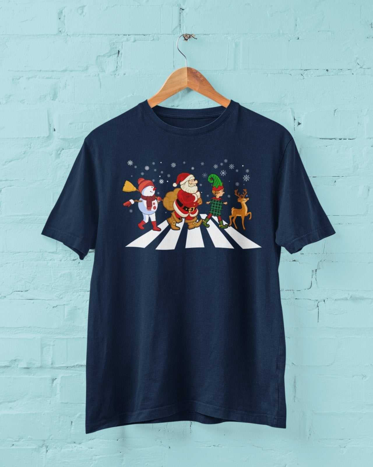 Funny Christmas Road T Shirt Abbey Parody Santa Music XMas Crossing GGalaxy Tees