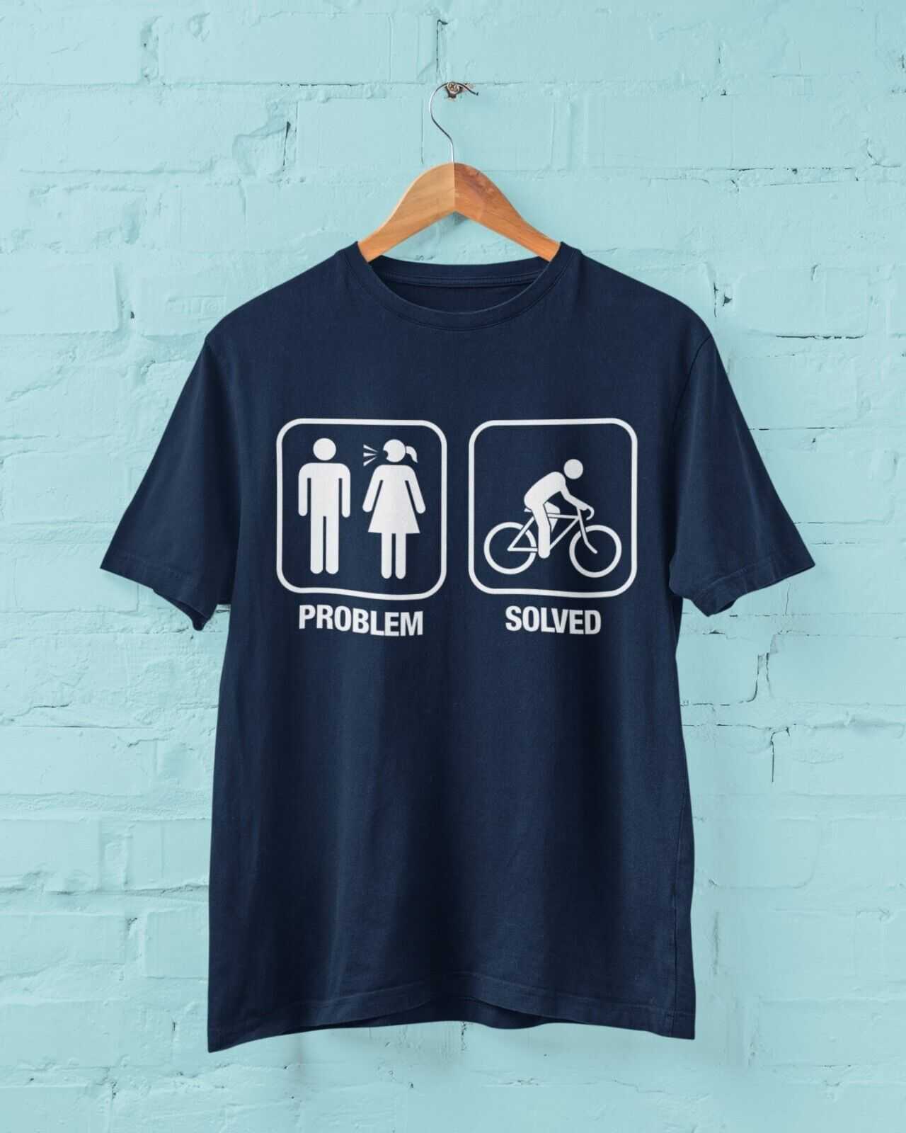 Funny Cycling T Shirt PROBLEM SOLVED Nagging Wife Girlfriend Cyclist GGalaxy Tees