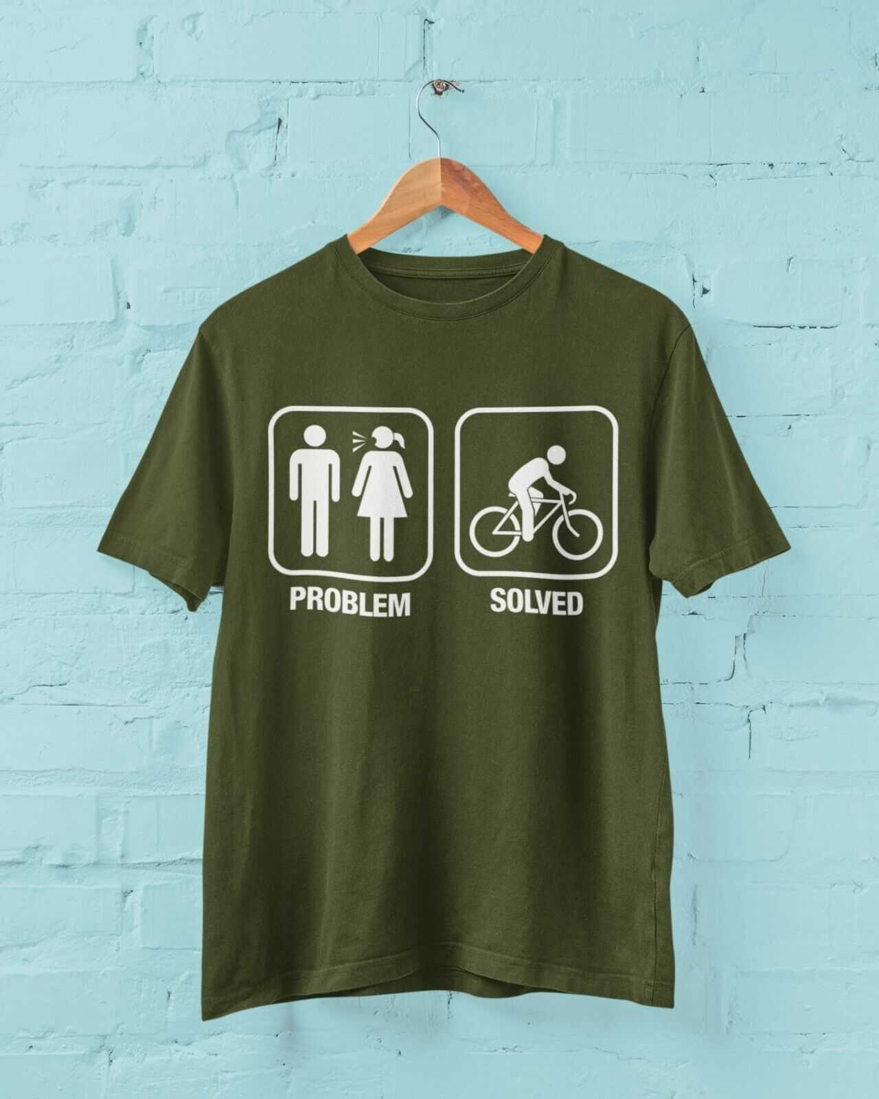 Funny Cycling T Shirt PROBLEM SOLVED Nagging Wife Girlfriend Cyclist GGalaxy Tees