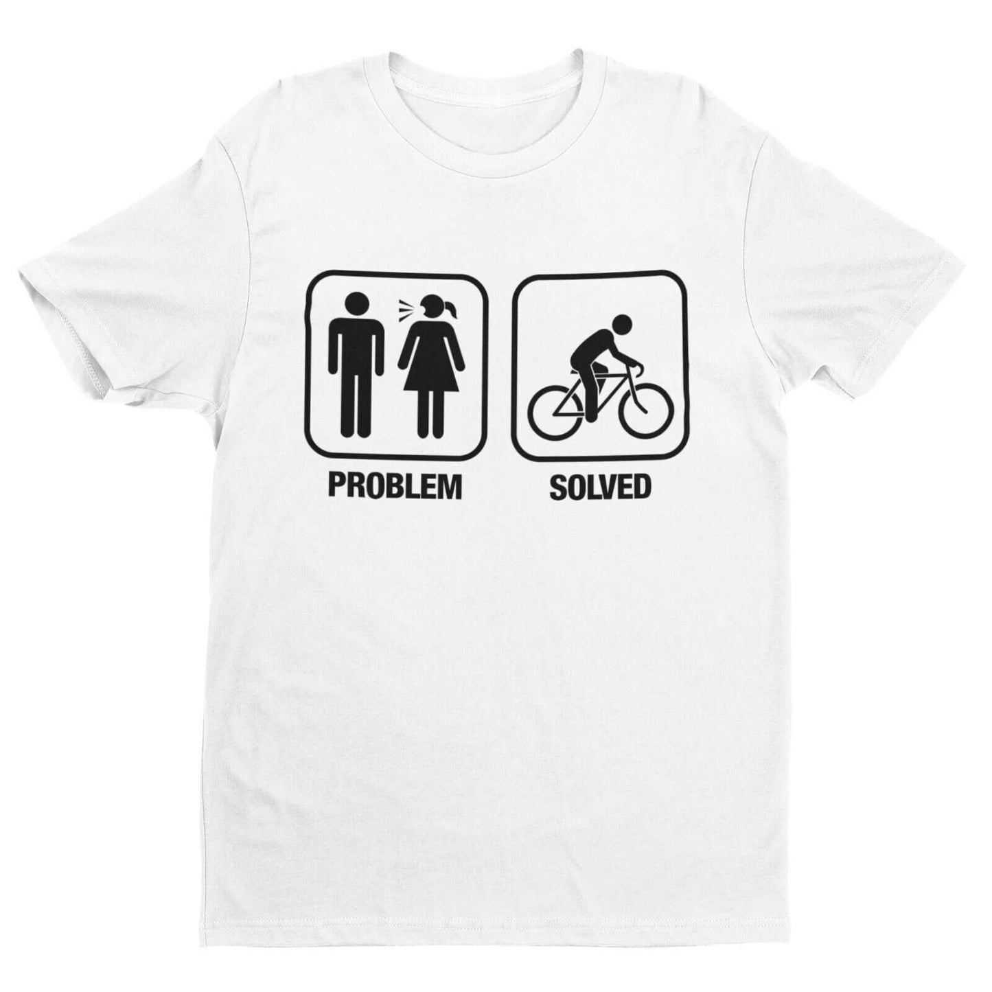 Funny Cycling T Shirt PROBLEM SOLVED Nagging Wife Girlfriend Cyclist GGalaxy Tees
