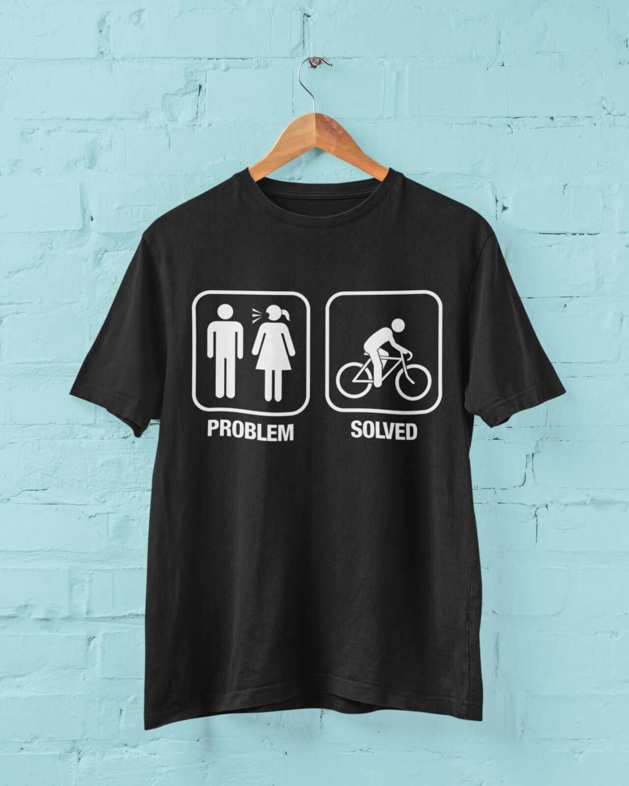 Funny Cycling T Shirt PROBLEM SOLVED Nagging Wife Girlfriend Cyclist GGalaxy Tees