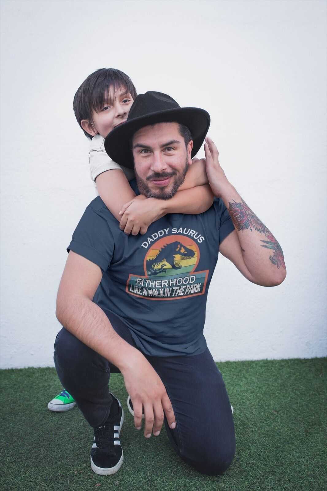 Funny Dad T Shirt Daddy Saurus T Rex Fatherhood Like A Walk In The ParGalaxy Tees