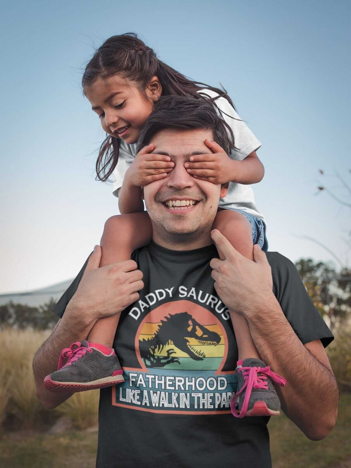 Funny Dad T Shirt Daddy Saurus T Rex Fatherhood Like A Walk In The ParGalaxy Tees