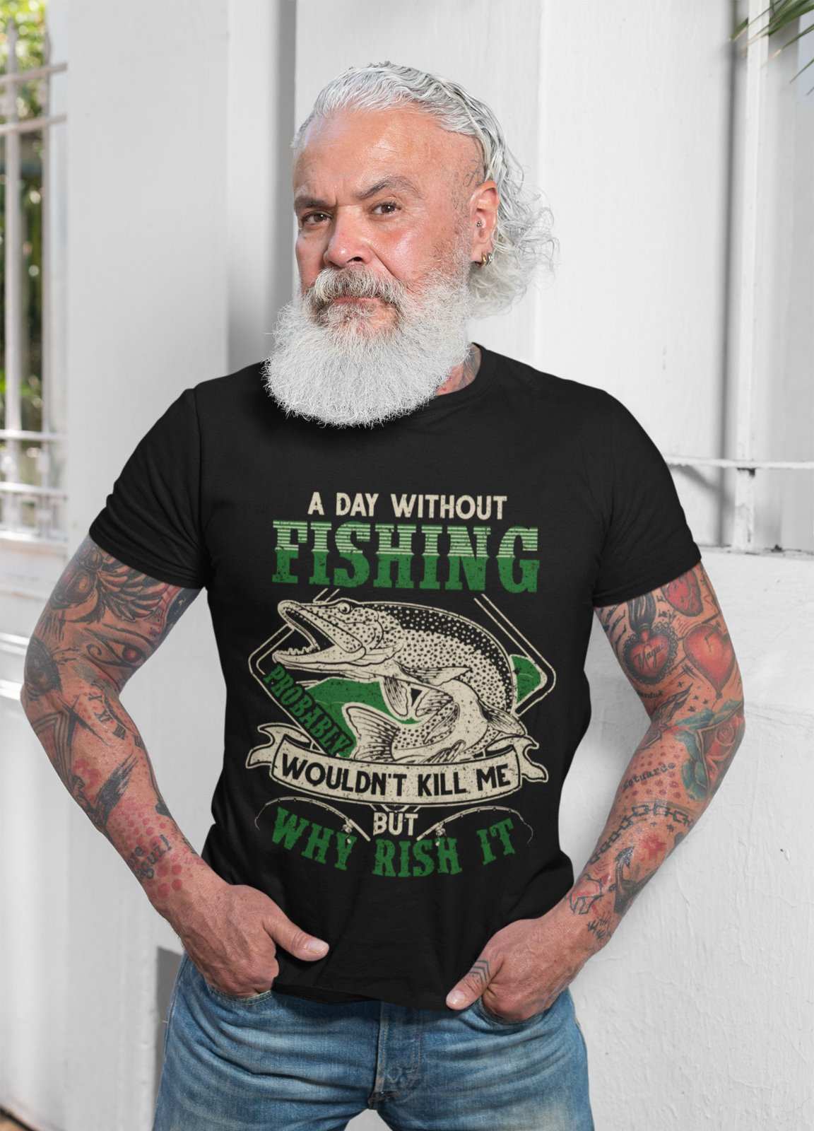 Funny Fishing T Shirt A Day Without PIKE Fishing PROBABLY Wont Kill GiGalaxy Tees