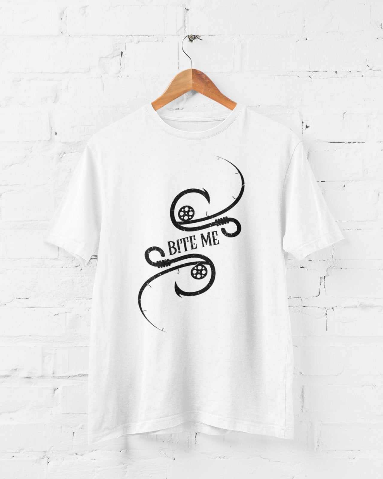 Funny Fishing T Shirt BITE ME Hooks Sarcastic Gift For Fisherman AngleGalaxy Tees