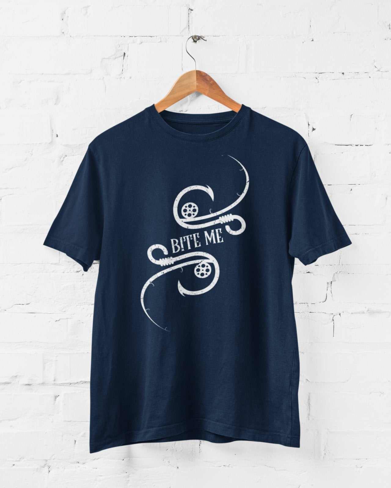 Funny Fishing T Shirt BITE ME Hooks Sarcastic Gift For Fisherman AngleGalaxy Tees