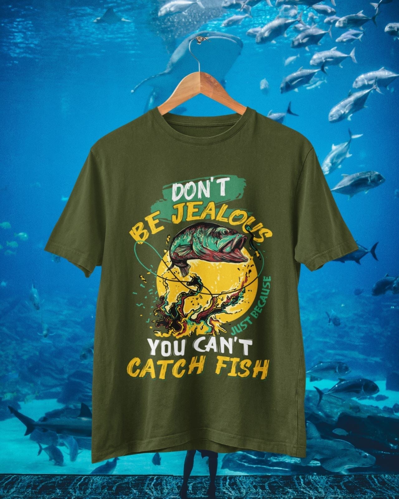 Funny Fishing T Shirt Don't Be Jealous Just Because You Can't Catch FiGalaxy Tees
