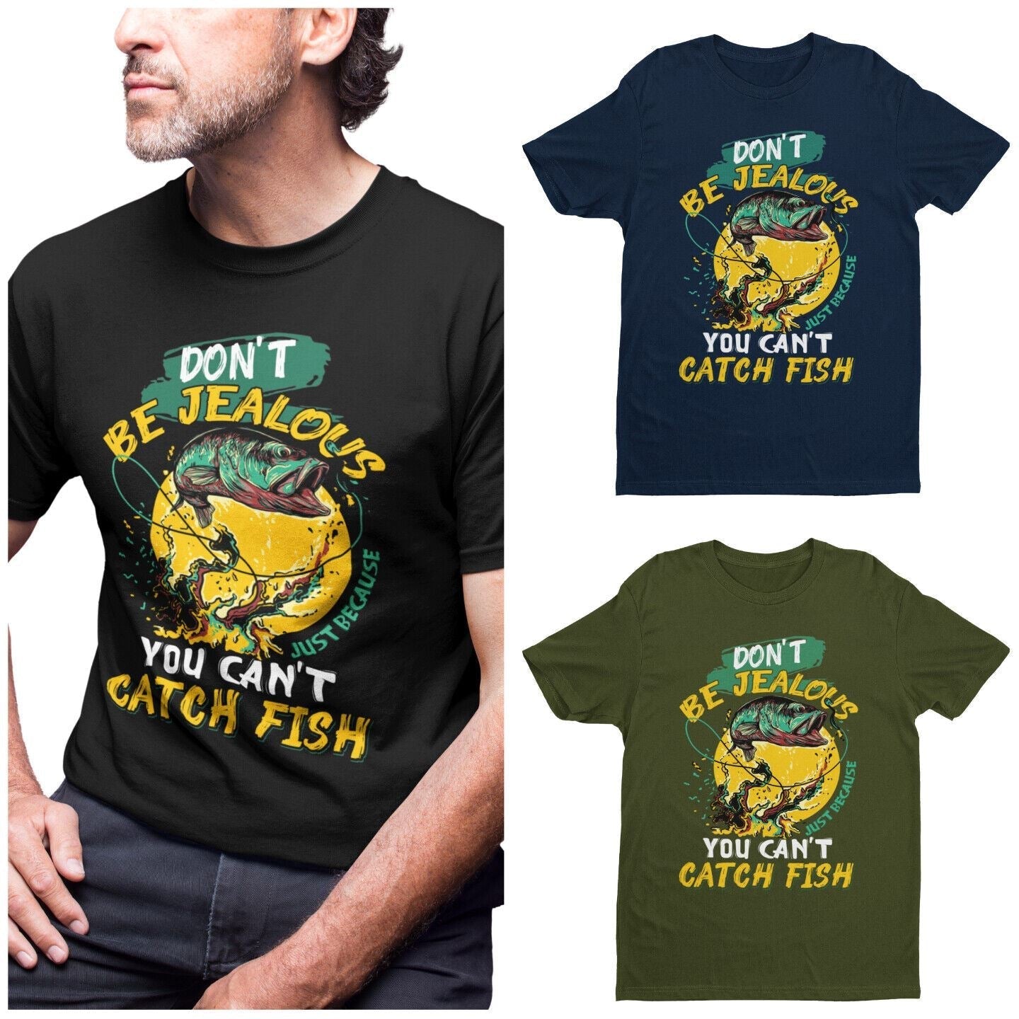 Funny Fishing T Shirt Don't Be Jealous Just Because You Can't Catch FiGalaxy Tees
